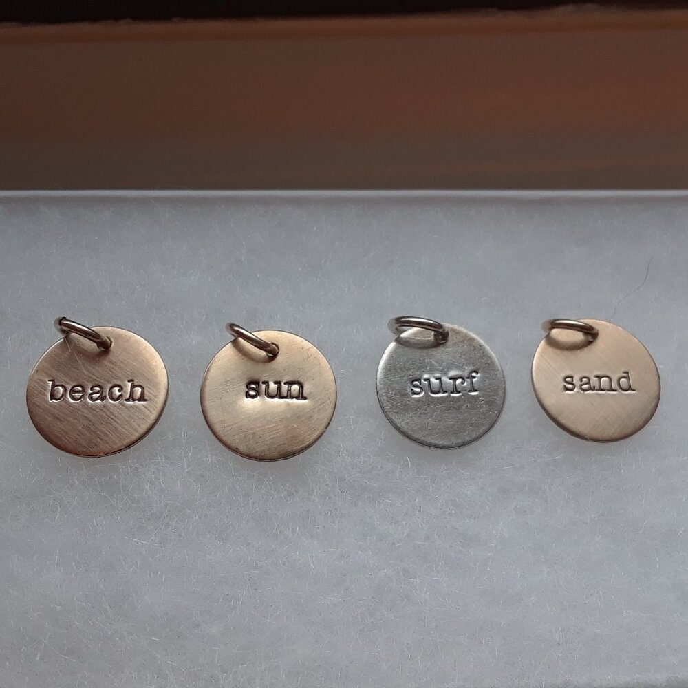 4 Beach Charms for Necklace or Bracelet - Silver & Gold Plated